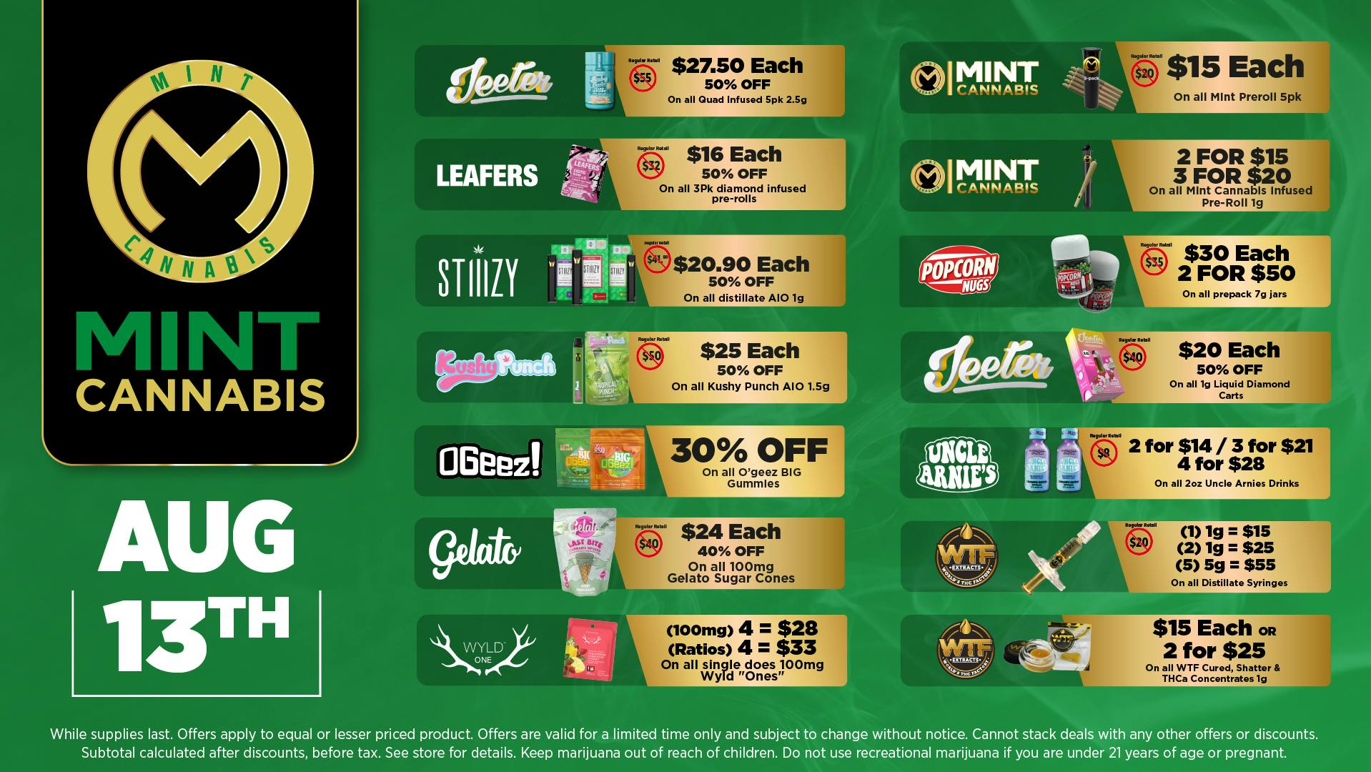 The Mint Cannabis - Tempe Thursday Featured Deals