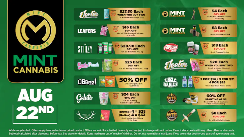 The Mint Cannabis - Mesa Saturday Featured Deals