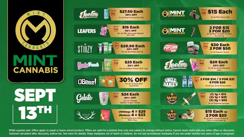 The Mint Cannabis - Mesa Sunday Featured Deals