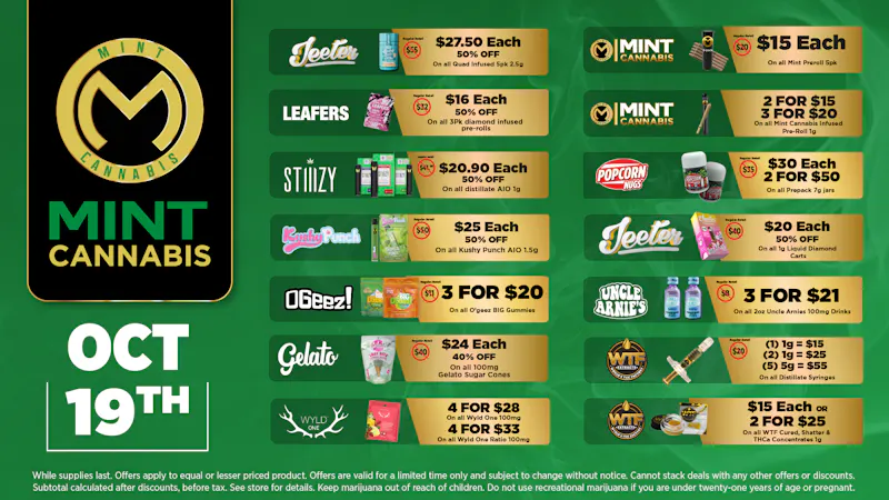 The Mint Cannabis - Mesa Monday Featured Deals