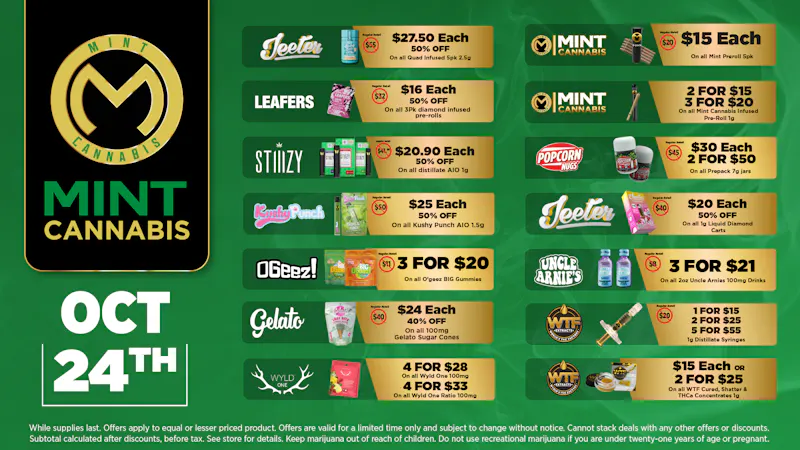 The Mint Cannabis - Tempe Saturday Featured Deals