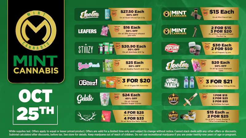 The Mint Cannabis - Tempe Sunday Featured Deals