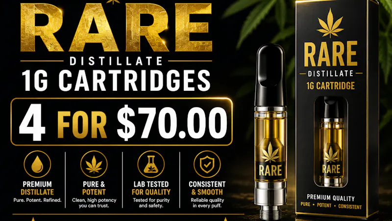 Greener Medical - Waterville Rare Distillate Carts - 1g - 4 for $70.00