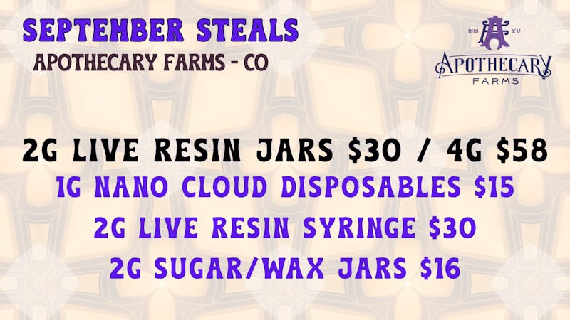 Apothecary Farms Denver September Steals