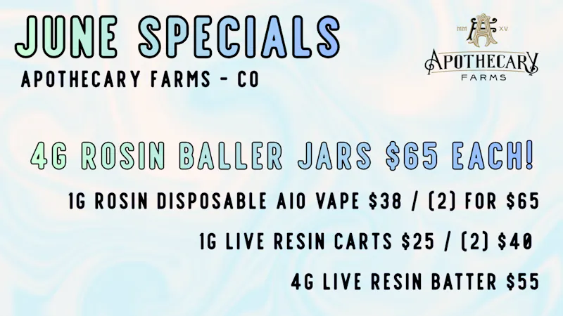 Apothecary Farms Denver JUNE DAILY DEALS