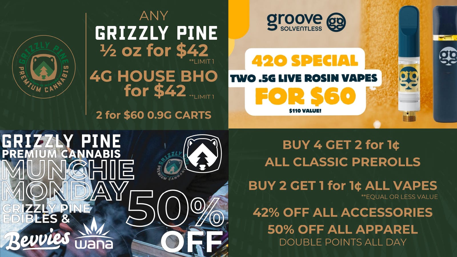 Grizzly Pine - Helena Grizzly Pine 420 Deals
