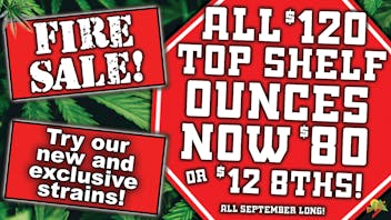 Rocky Mountain Blaze Recreational $80 Ounces / $12 Eighths of Top Shelf Bud
