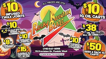 Rocky Mountain Blaze Recreational TWAX Joints $10! Oil Twist Carts $10 ($38 4g AIOs)