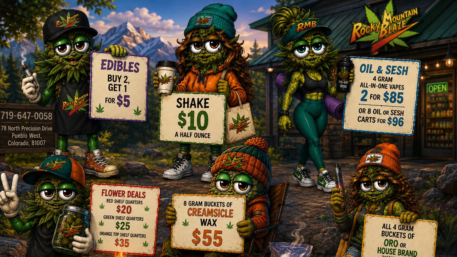 Rocky Mountain Blaze Recreational 8g Wax $55, Shake $10 Half Oz & Quarter/Cart Deals