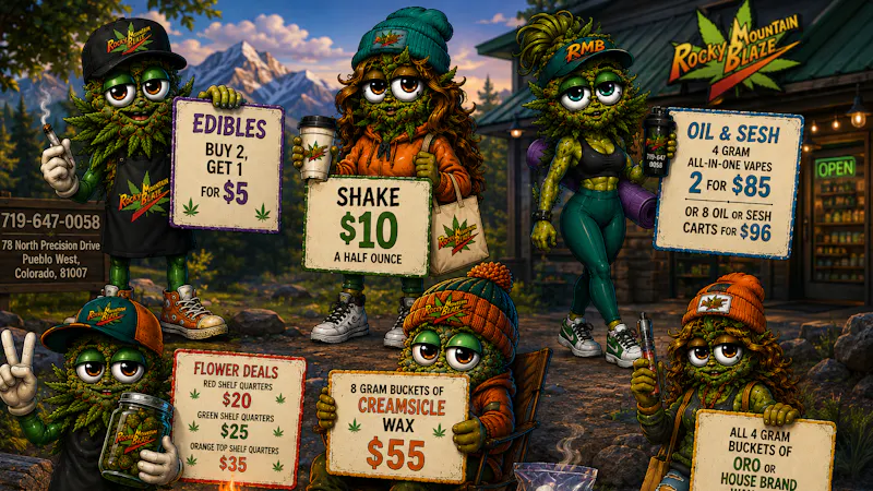 Rocky Mountain Blaze Recreational 8g Wax $55, Shake $10 Half Oz & Quarter/Cart Deals