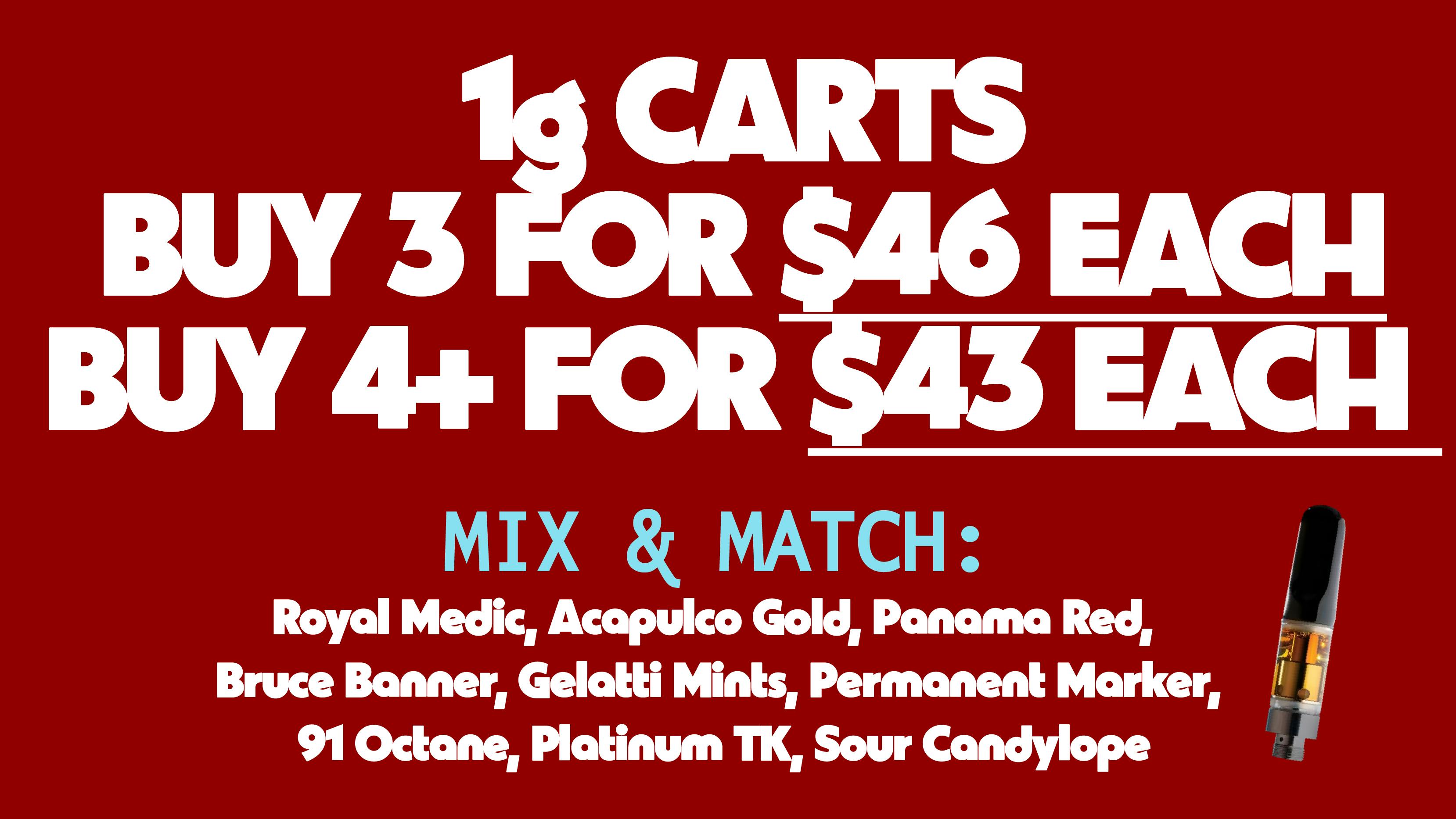 Takoma Wellness Center 1g CARTS- BUY 3 FOR $46 EACH BUY 4+ FOR $43 EACH