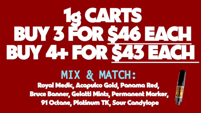 Takoma Wellness Center 1g CARTS- BUY 3 FOR $46 EACH BUY 4+ FOR $43 EACH