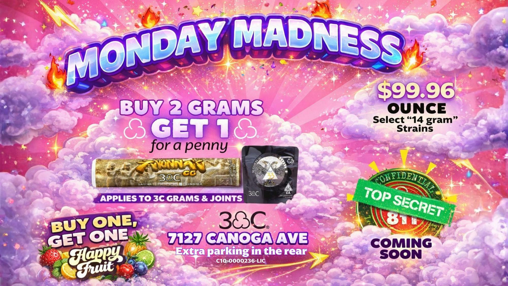 Coast to Coast Canoga MONDAY MADNESS @ 3C COAST