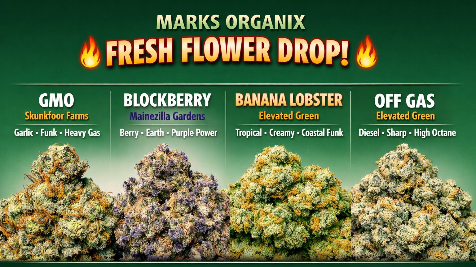 Marks Organix Inc New Flower Drop!