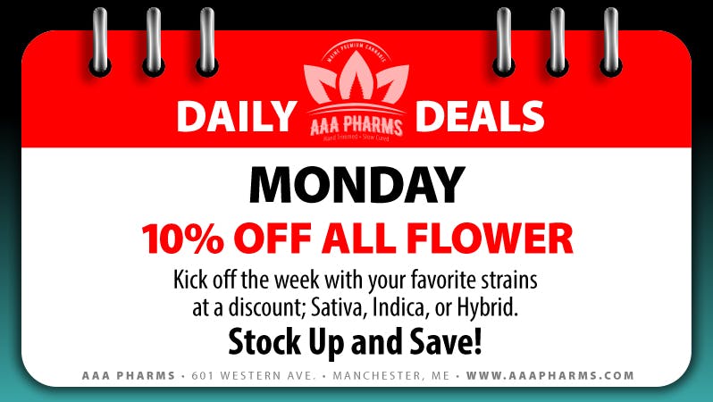 AAA PHARMS Monday Deal - 10% Off Flower