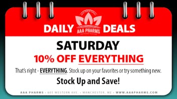 AAA PHARMS Saturday Deal - 10% Off Everything!