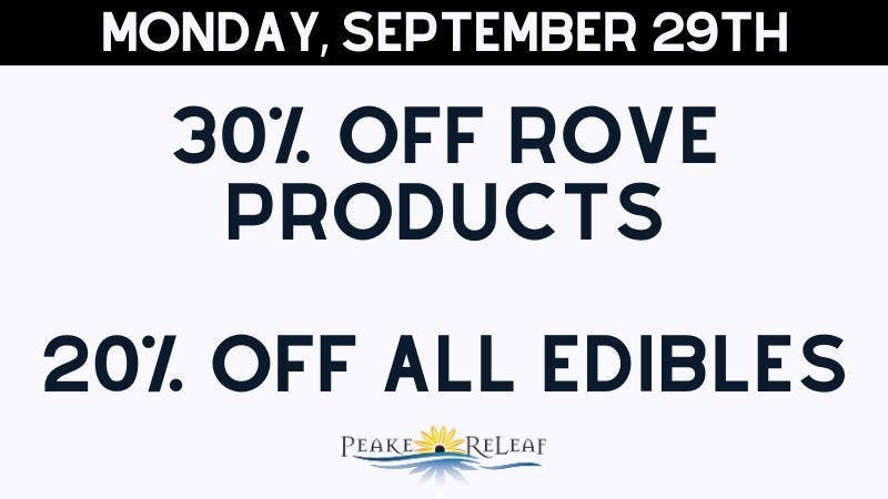 Peake ReLeaf 30% off Rove Products!