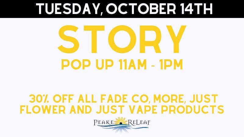 Peake ReLeaf 30% off Fade Co Products & 20% off all Vapes!