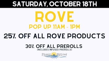 Peake ReLeaf 30% off Prerolls & Rove Products!
