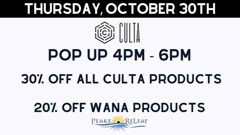 Peake ReLeaf 20% off Wana chews + 30% off all Culta products!
