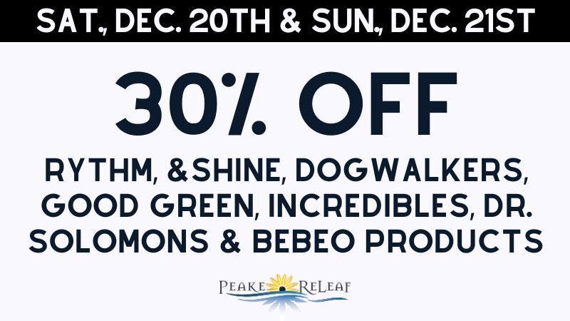 Peake ReLeaf 30% off GTI Products!
