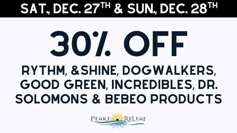 Peake ReLeaf 30% Off GTI Products!