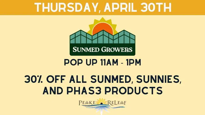 Peake ReLeaf 30% off All SunMed, Sunnies, & Phas3 Products!