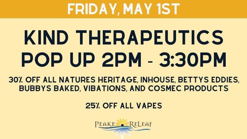 Peake ReLeaf 30% Off Natures Heritage Products & 25% Off vapes!