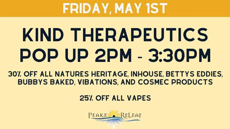 Peake ReLeaf 30% Off Natures Heritage Products & 25% Off vapes!