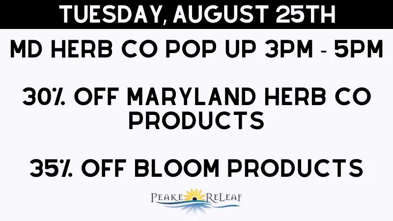 Peake ReLeaf 30% off MD Herb Co. PrePack!
