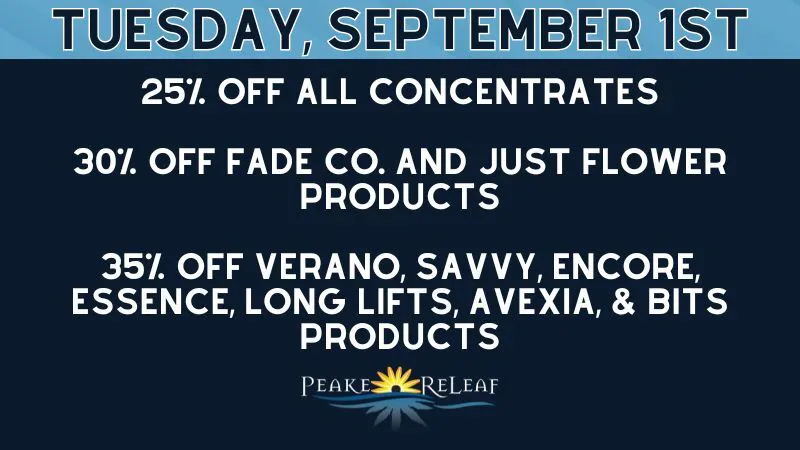 Peake ReLeaf 25% off all Concentrates!