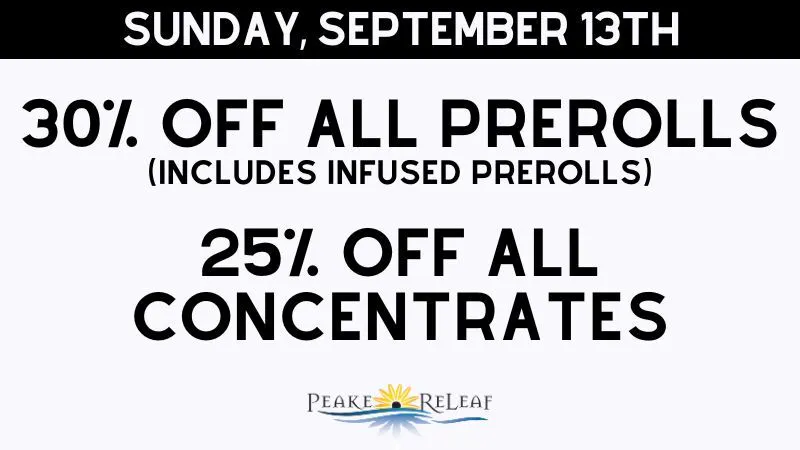 Peake ReLeaf 25% off all Concentrates