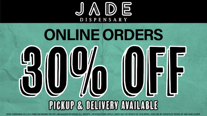 Jade Cannabis Co. 30% Off Online Orders