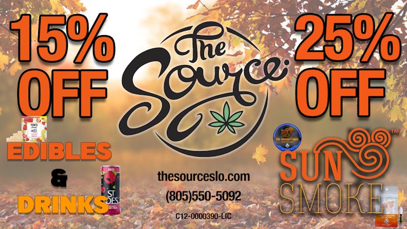 The Source 25% OFF Sun Smoke & 15% OFF Edibles!