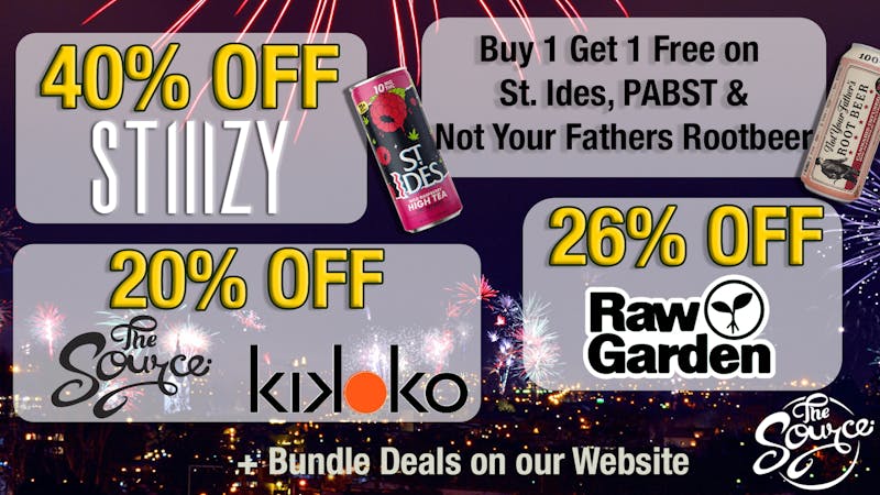 The Source Happy New Years Eve! 40% OFF STIIIZY, 26% OFF RAW!