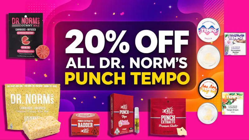 The Source 20% OFF Punch, Dr. Norms & Tempo!!