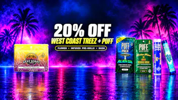 The Source 20% Off All West Coast Treez and Puff ! ! !