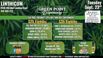 Green Point Wellness - Linthicum Tax Free Tuesday Here at Linthicum!