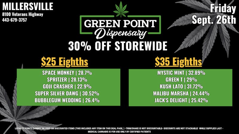 Green Point Wellness - Millersville MV FRIDAY SPECIALS!!!
