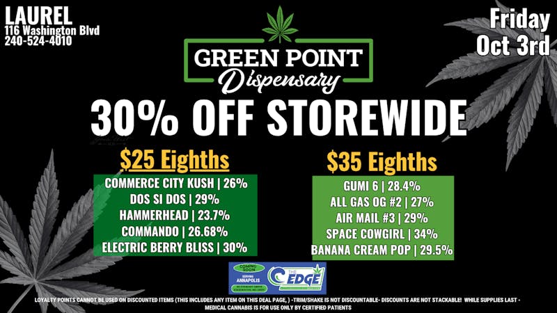 Green Point Wellness - Laurel 10/3 Laurel Deals