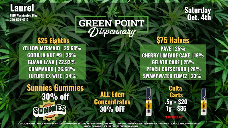 Green Point Wellness - Laurel 10/4 Laurel Deal