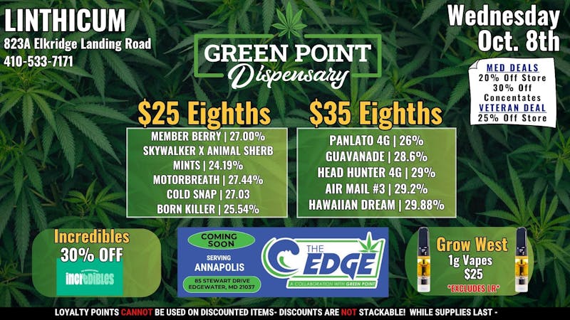 Green Point Wellness - Linthicum BWI - Wednesday Deals !!