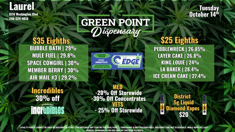Green Point Wellness - Laurel Tuesday Deals at Laurel