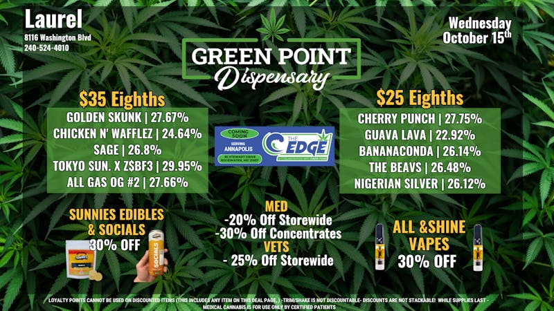 Green Point Wellness - Laurel Wicked Wednesday Deals
