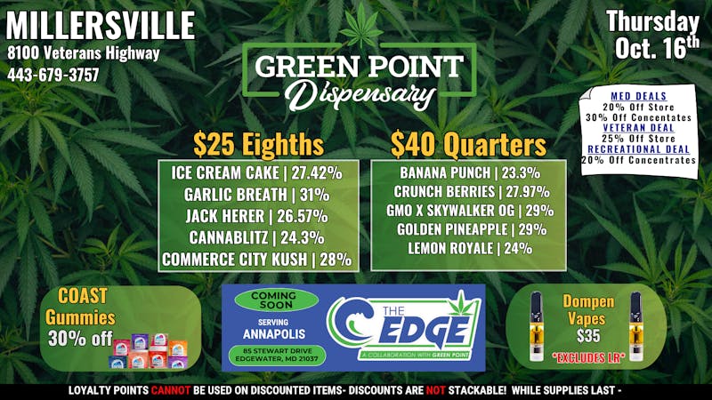 Green Point Wellness - Millersville Happy Token Thursday !!!!!!