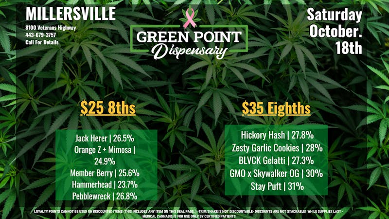 Green Point Wellness - Millersville 10/18 Daily Deals!