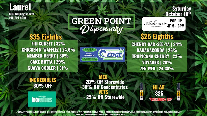 Green Point Wellness - Laurel Saturday Deals at Laurel!!!
