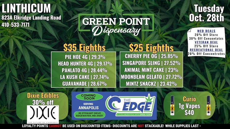 Green Point Wellness - Linthicum BWI - Tuesday Deals! 10/27
