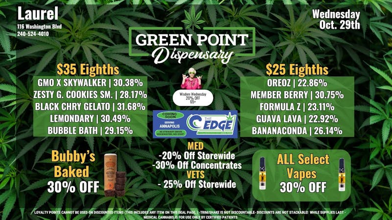 Green Point Wellness - Laurel Wicked Wednesday Deals for 10/29