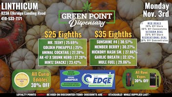 Green Point Wellness - Linthicum BWI - Monday Deals 11/3